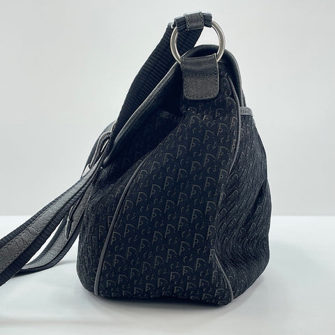 Christian Dior Diorissimo Buckle Messenger Trotter Shoulder Bag black WS30143