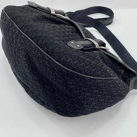 Christian Dior Diorissimo Buckle Messenger Trotter Shoulder Bag black WS30143
