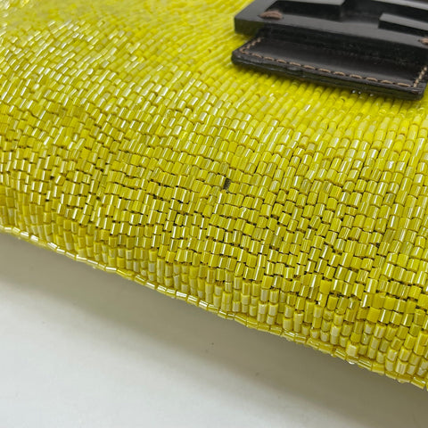 FENDI beads Shoulder Bag yellow WS30145