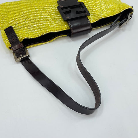 FENDI beads Shoulder Bag yellow WS30145