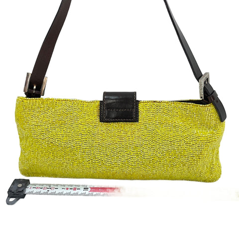 FENDI beads Shoulder Bag yellow WS30145