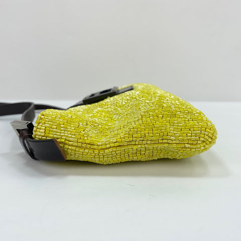 FENDI beads Shoulder Bag yellow WS30145