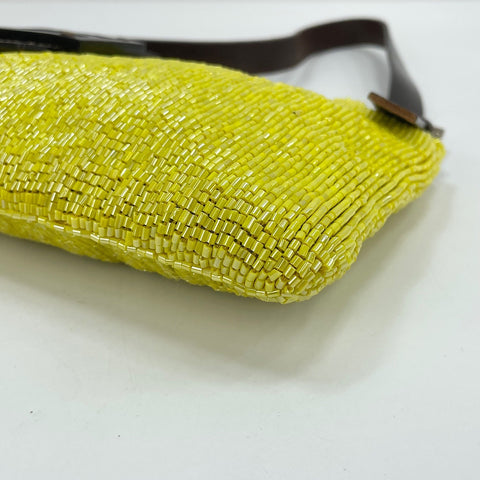 FENDI beads Shoulder Bag yellow WS30145