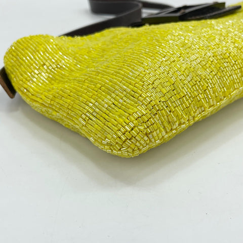 FENDI beads Shoulder Bag yellow WS30145