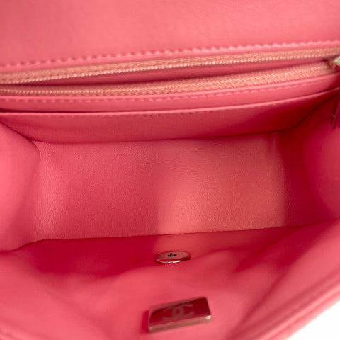 CHANEL Mini Matelassé Shoulder Bag pink WS30160