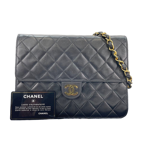 CHANEL Matelassé Shoulder Bag black WS30161