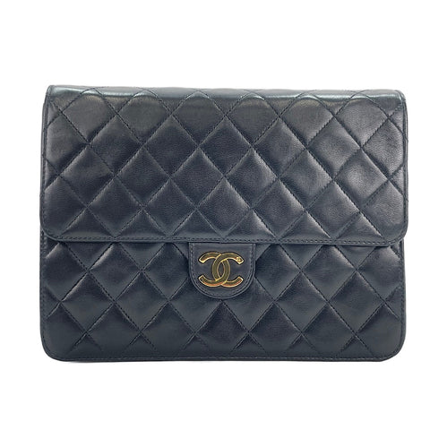 CHANEL Matelassé Shoulder Bag black WS30161