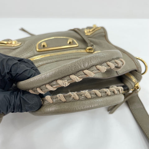 BALENCIAGA Classic Mini City 2WAY Handbag khaki WS30164