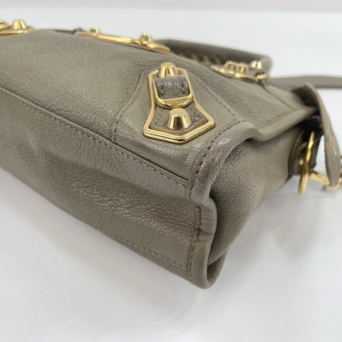 BALENCIAGA Classic Mini City 2WAY Handbag khaki WS30164