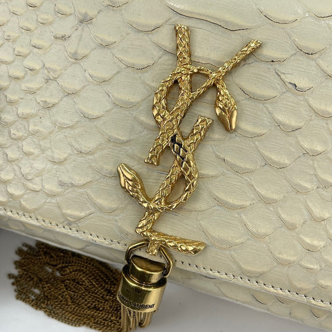 SAINT LAURENT PARIS Tassel Shoulder Bag white WS30167