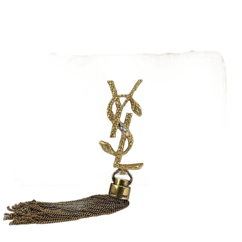 SAINT LAURENT PARIS Tassel Shoulder Bag white WS30167