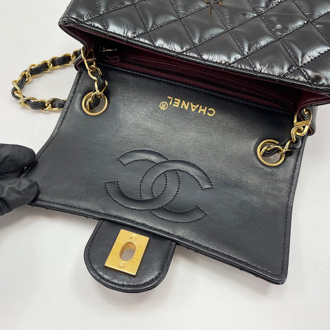 CHANEL Matelassé Mini Shoulder Bag black WS30191