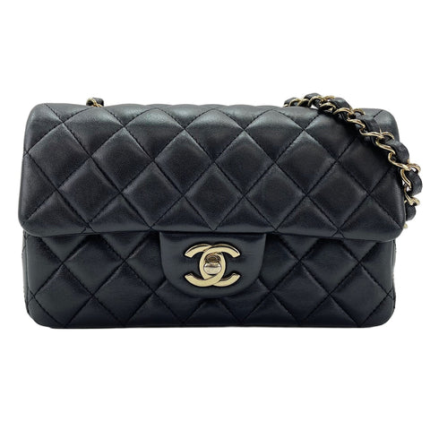 CHANEL Mini Matelassé 20 Shoulder Bag black WS30192