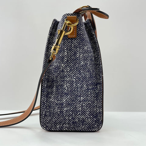 CELINE Luggage Nano Shopper 2WAY Handbag blue WS30195