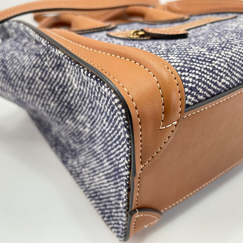 CELINE Luggage Nano Shopper 2WAY Handbag blue WS30195