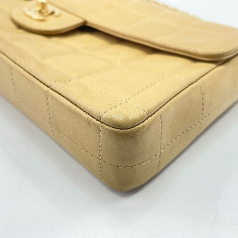 CHANEL Chocolate bar Shoulder Bag beige WS30202