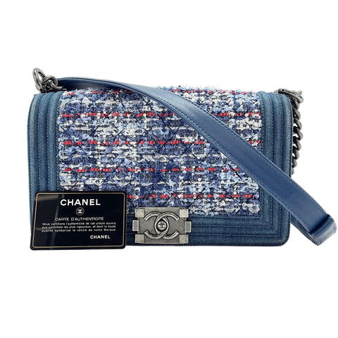 CHANEL Boy Chanel Shoulder Bag Navy WS30206