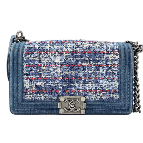 CHANEL Boy Chanel Shoulder Bag Navy WS30206