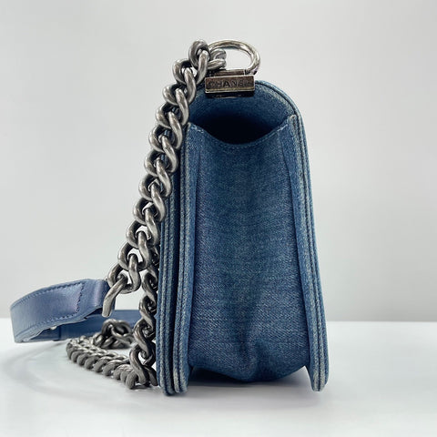 CHANEL Boy Chanel Shoulder Bag Navy WS30206