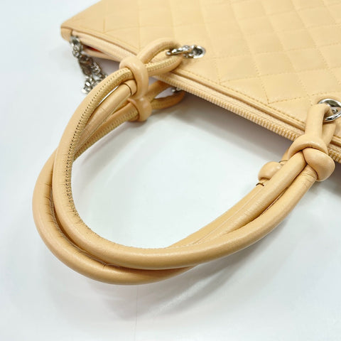 CHANEL Calfskin Cambon Line Tote Bag beige WS30208