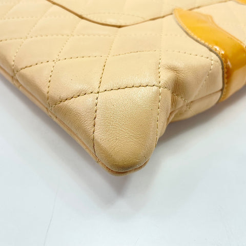 CHANEL Calfskin Cambon Line Tote Bag beige WS30208