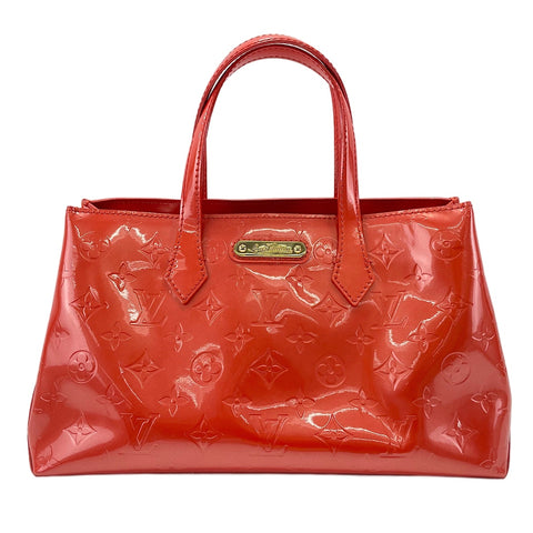LOUIS VUITTON Monogram Vernis Wilshire PM Tote Bag Orange WS30210