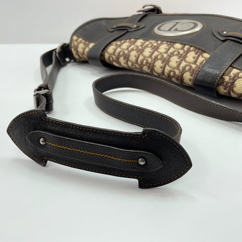 Christian Dior Leather, canvas Shoulder Bag Brown WS30213