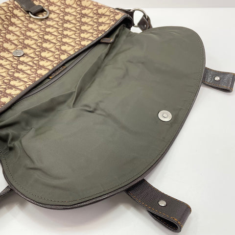 Christian Dior Leather, canvas Shoulder Bag Brown WS30213