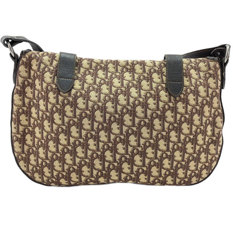Christian Dior Leather, canvas Shoulder Bag Brown WS30213