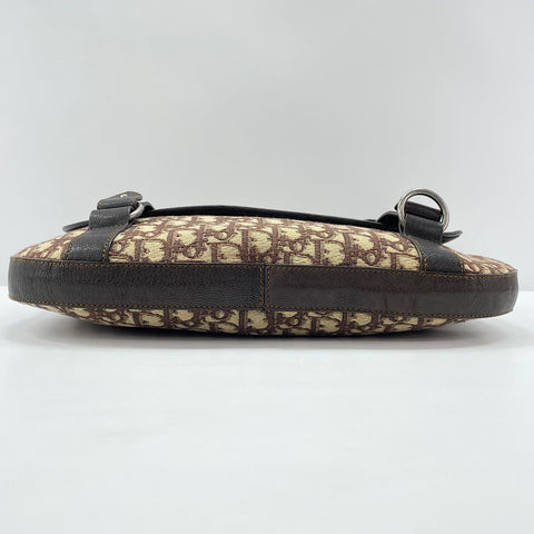 Christian Dior Leather, canvas Shoulder Bag Brown WS30213
