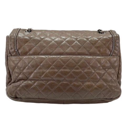 CHANEL Matelassé Shoulder Bag Brown WS30216