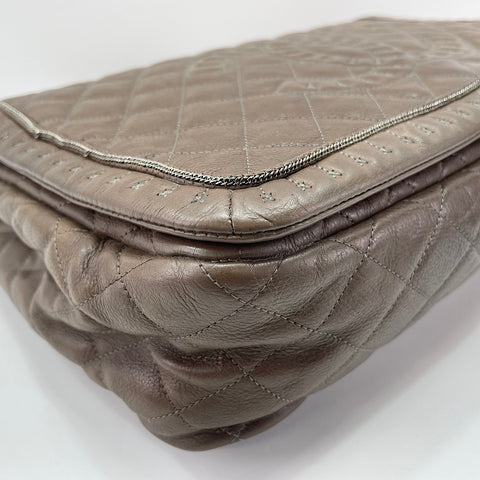 CHANEL Calfskin Matelass Shoulder Bag Brown WS30216