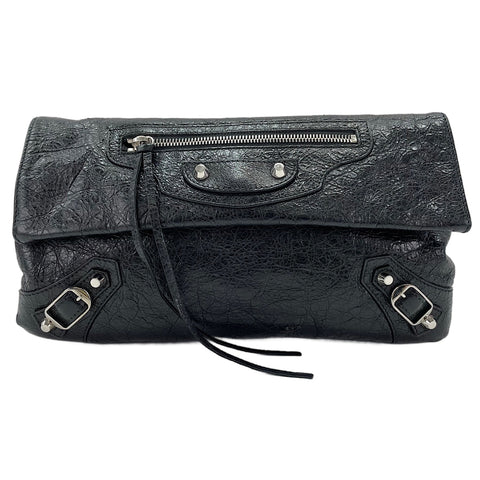 BALENCIAGA Leather Classic Envelope 2WAY Shoulder Bag black WS30217