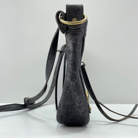 BALENCIAGA Leather The Hip Shoulder Bag gray WS30218