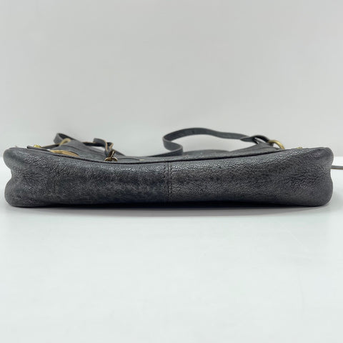 BALENCIAGA Leather The Hip Shoulder Bag gray WS30218