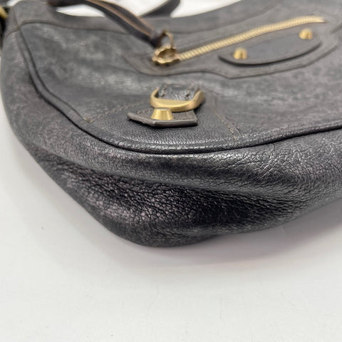 BALENCIAGA Leather The Hip Shoulder Bag gray WS30218