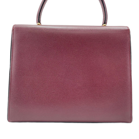 CARTIER Leather Must Line Handbag wine-red WS30219