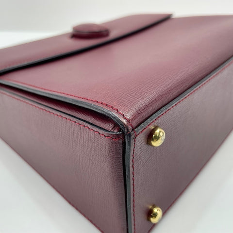 CARTIER Leather Must Line Handbag wine-red WS30219