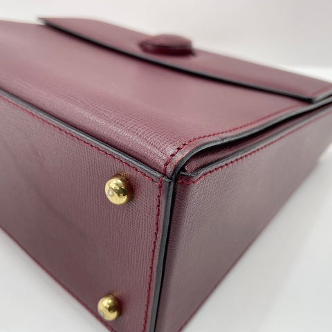 CARTIER Leather Must Line Handbag wine-red WS30219