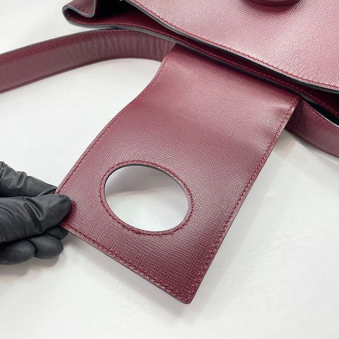 CARTIER Leather Must Line Shoulder Bag wine-red WS30220