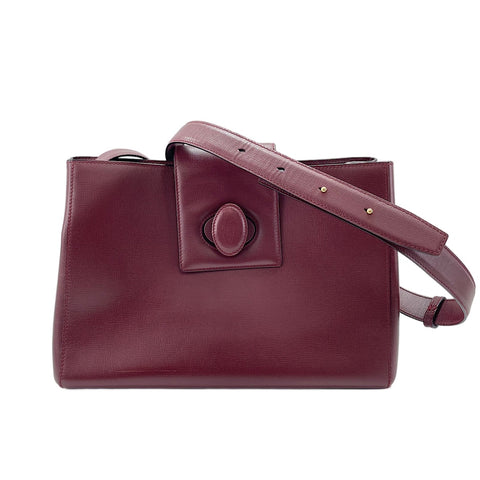 CARTIER Leather Must Line Shoulder Bag wine-red WS30220