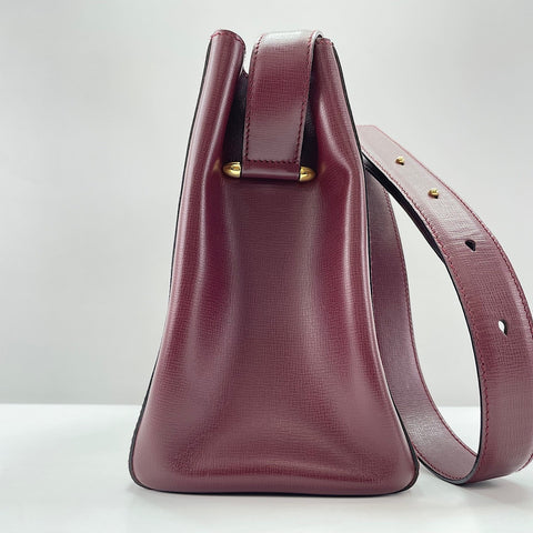 CARTIER Leather Must Line Shoulder Bag wine-red WS30220