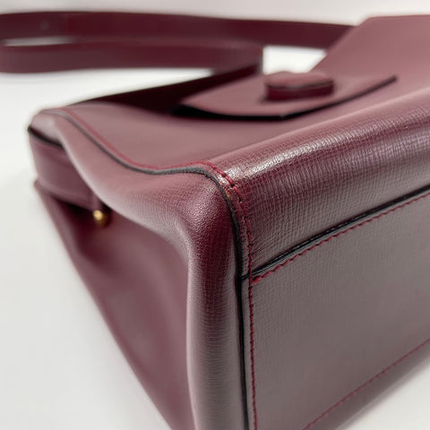 CARTIER Leather Must Line Shoulder Bag wine-red WS30220