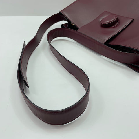 CARTIER Leather Must Line Shoulder Bag wine-red WS30220