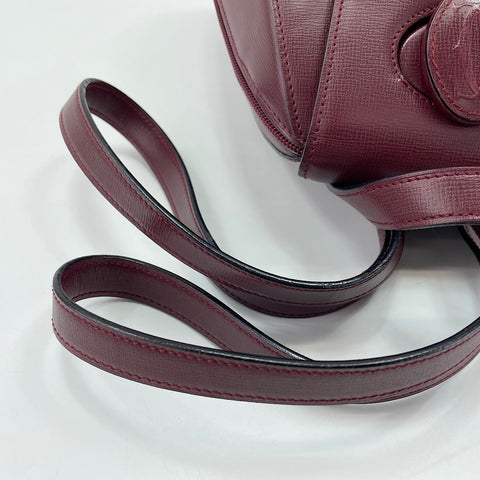 CARTIER Leather Must Line Backpack  Daypack wine-red WS30221
