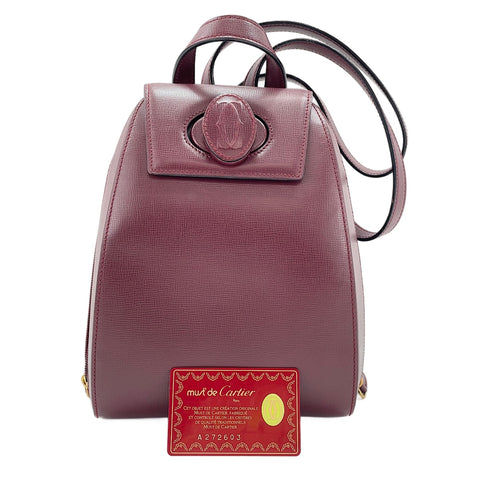 CARTIER Leather Must Line Backpack Daypack wine-red WS30221 – NUIR VINTAGE