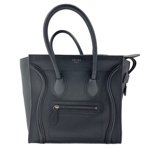 CELINE Leather Luggage Handbag black WS30223