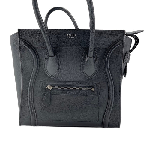CELINE Leather Luggage Handbag black WS30223