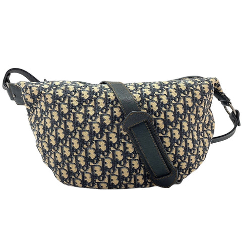 Christian Dior Canvas Trotter Shoulder Bag beige WS30224