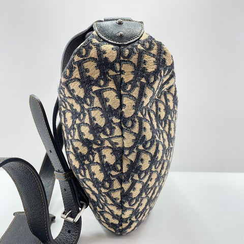 Christian Dior Canvas Trotter Shoulder Bag beige WS30224